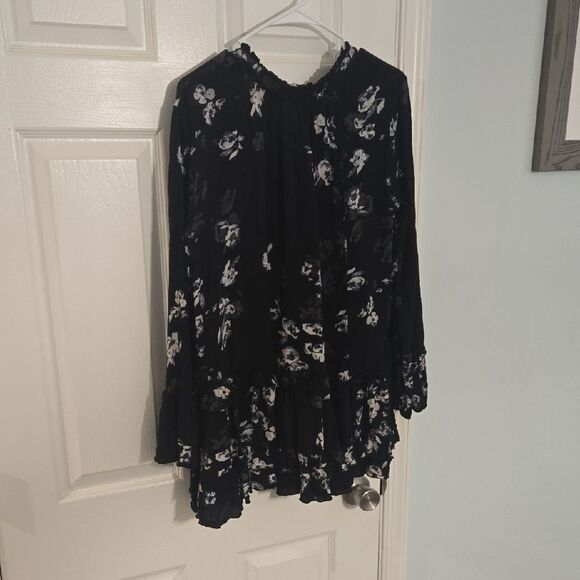 Free People Charcoal Long Sleeve Dress - Picture 1 of 9